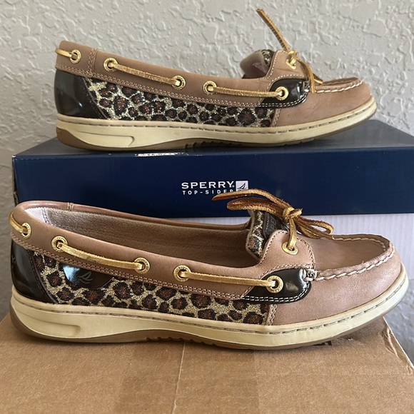 Sperry Top Sider Angelfish 9102815 Women’s Sequin Leopard Boat Shoes Size 8.5 - Picture 3 of 11